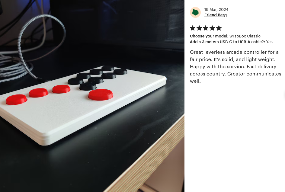 w1spBox - Customisable Hitbox controller. All buttons Fightstick for PC, Steam, SteamDeck, Switch, PS3 and Limited PS4.